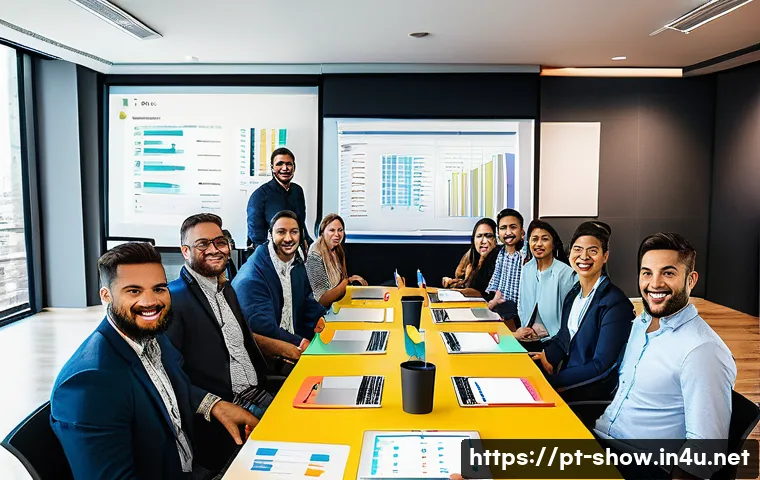 공연기획사와 협력업체 간 커뮤니케이션 - A vibrant event planning meeting room in São Paulo, Brazil, showing a diverse team of professionals ...