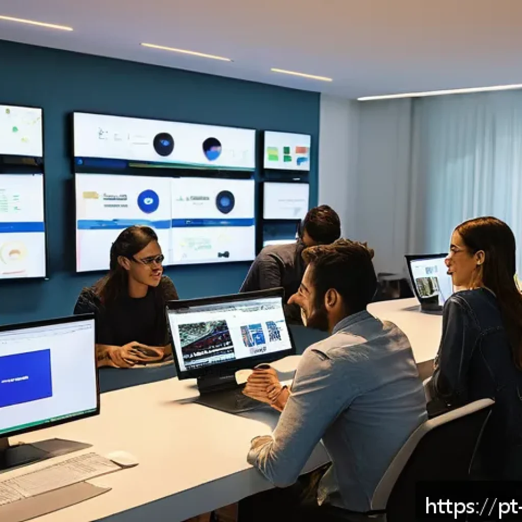 공연기획사에서 실무 경험 쌓기 - A dynamic event agency office scene in São Paulo, Brazil, showing a diverse team of young profession...